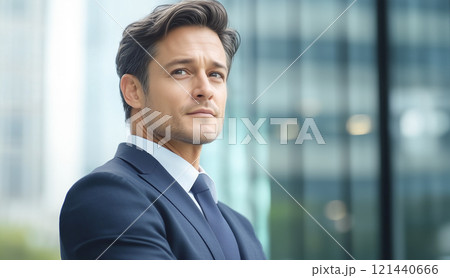 ダンディな中年男性のビジネスマン 121440666