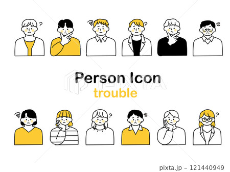 人物の上半身アイコン（トラブル） 121440949