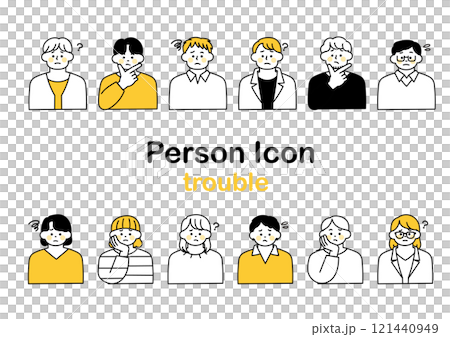 人物の上半身アイコン（トラブル） 121440949