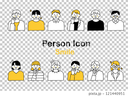 人的上半身圖示（微笑） 121440951