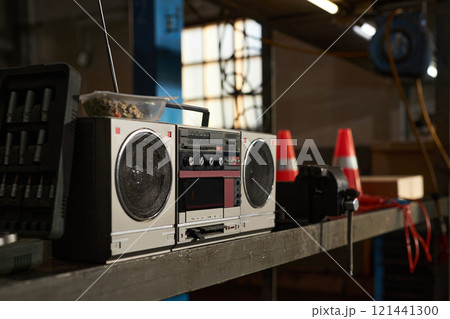 Old Tape Recorder In Car Service 121441300
