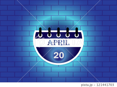20 April Calendar Sign 121441703