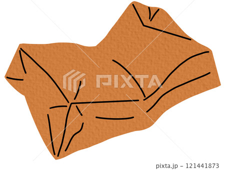 Vector illustration of eco friendly paper bag. A flat style icon showcasing paper production. Kraft paper bag for fast-food delivery. Vector illustration.	 121441873