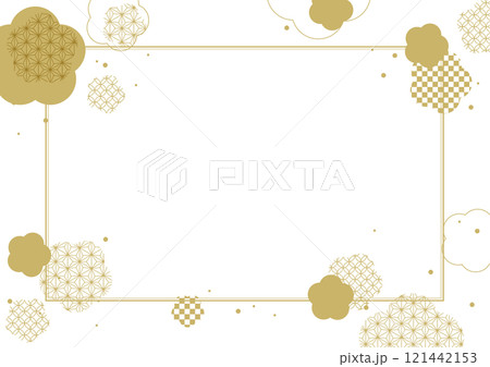 和風 花 金色 グラフィック フレーム 背景素材 和風 花 金色 グラフィック フレーム 背景素材 121442153