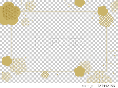 和風 花 金色 グラフィック フレーム 背景素材 和風 花 金色 グラフィック フレーム 背景素材 121442153