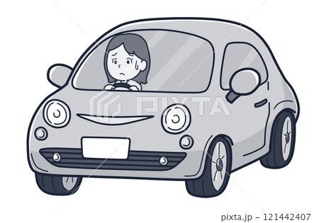困っている運転手(1トーン) 困っている運転手(1トーン) 121442407