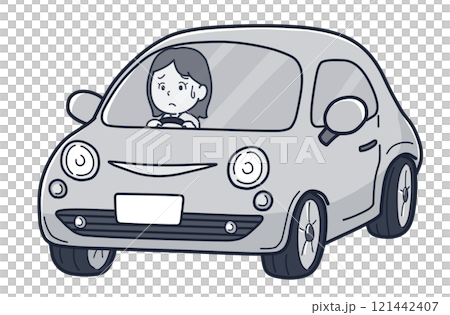 困っている運転手(1トーン) 困っている運転手(1トーン) 121442407