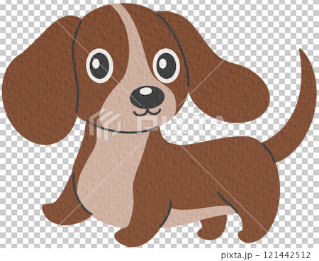 Flat dog vector illustration in children's style. Cute bulldog on white background 121442512