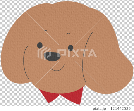 Cute and smile dog heads doodle vector set. Comic happy dog faces character design with flat color isolated on white background. Cute and smile dog heads doodle vector set. Comic happy dog faces character design with flat color isolated on white background. 121442529