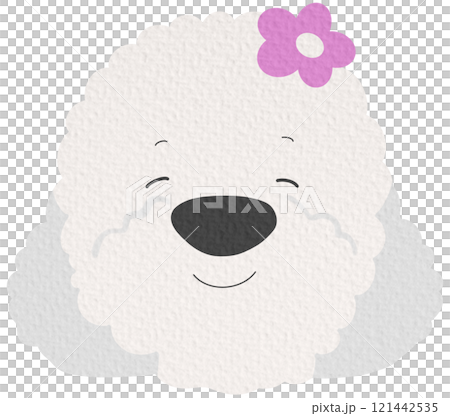 Cute and smile dog heads doodle vector set. Comic happy dog faces character design with flat color isolated on white background. Cute and smile dog heads doodle vector set. Comic happy dog faces character design with flat color isolated on white background. 121442535