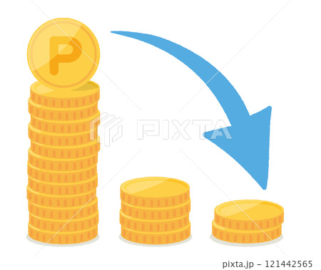 投資下落、ポイントダウンのイメージ 121442565