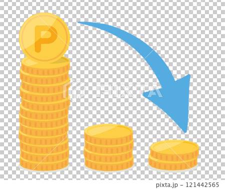 投資下落、ポイントダウンのイメージ 121442565