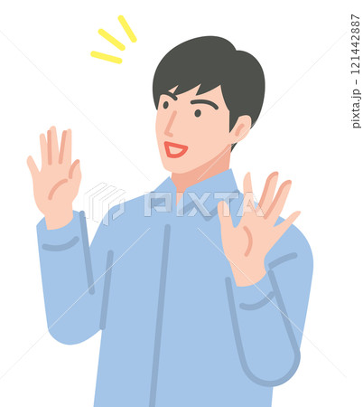 驚いた若い男性 驚いた若い男性 121442887