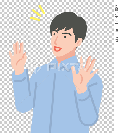 驚いた若い男性 驚いた若い男性 121442887
