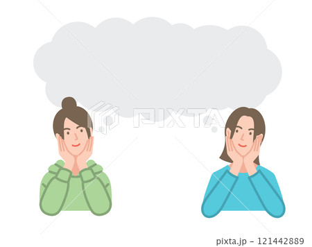 頬杖をつき考える女性 121442889