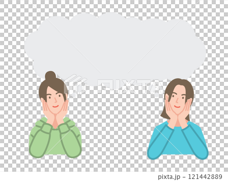 頬杖をつき考える女性 121442889