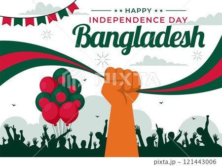 Bangladesh Independence Day Vector Illustration Celebrating 26 March with a Waving Flag and National Monument in a Festive Flat Cartoon Background Bangladesh Independence Day Vector Illustration Celebrating 26 March with a Waving Flag and National Monument in a Festive Flat Cartoon Background 121443006