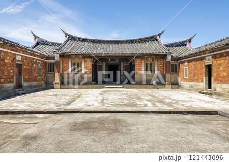 Building view of the Lee Teng-fan's Ancient Residence in Daxi of Taoyuan, Taiwan. 121443096