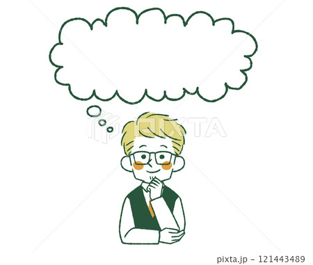 考えている男性-4色 121443489