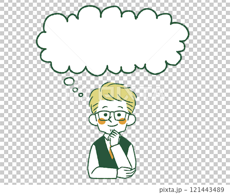 考えている男性-4色 121443489