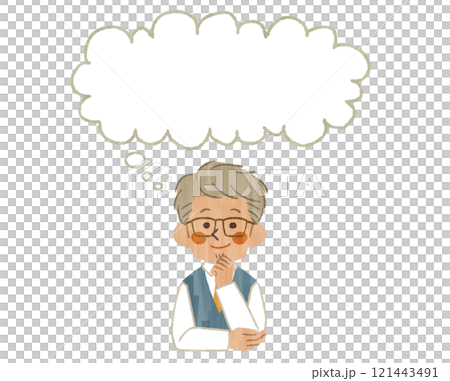 考えている男性-ガッシュ 121443491