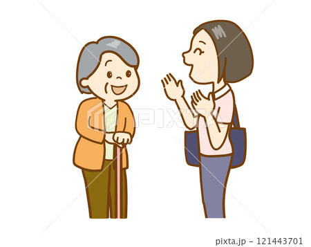 1人暮らしの高齢者を訪問する福祉の相談員、介護士 121443701