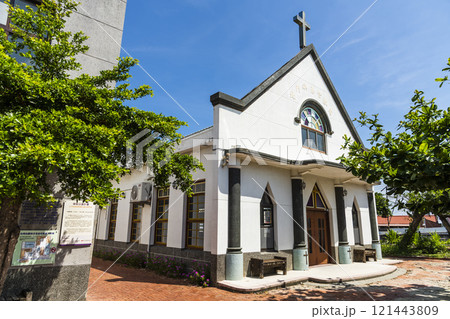 Building view of the Beimenyu Church in Tainan, Taiwan. it was built for local people who suffered from Blackfoot Disease. Building view of the Beimenyu Church in Tainan, Taiwan. it was built for local people who suffered from Blackfoot Disease. 121443809