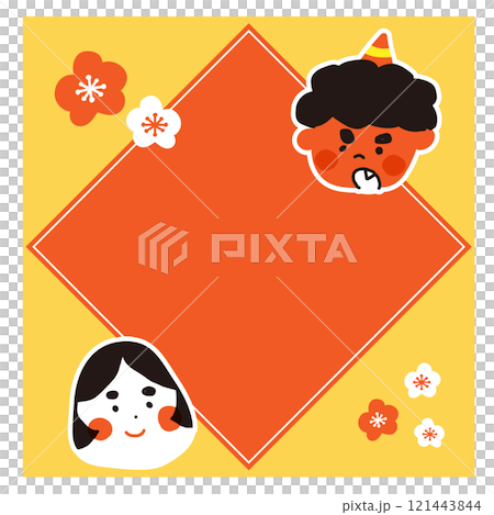 Cute setsubun illustration material 121443844