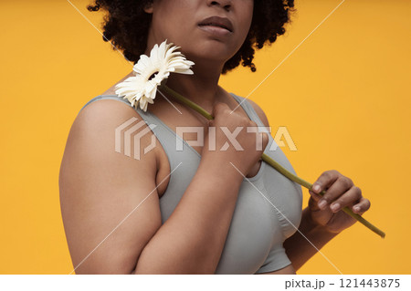 African American Woman With Flower African American Woman With Flower 121443875
