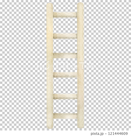 Watercolor Wooden Ladder Clipart 121444609