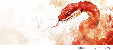 Chinese New Year background, year of the snake concept. Red and golden colored 121444929