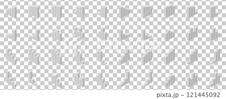 グラフ　アイソメトリック　立体　ベクター　イラスト　セット 121445092
