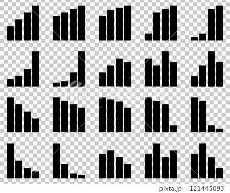圖集黑色向量上升下降剪影 121445093