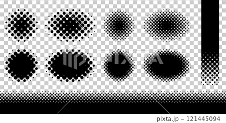 半色調處理設定圓形橢圓形框架標題黑色向量 半色調處理設定圓形橢圓形框架標題黑色向量 121445094