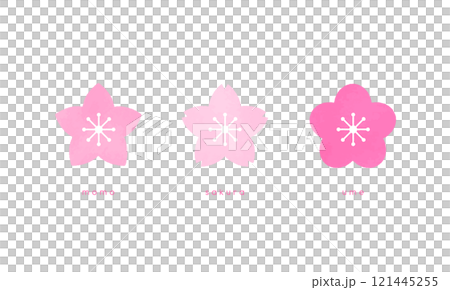 可愛的春天的花朵。櫻花、桃子和李子的向量插圖圖示集。 可愛的春天的花朵。櫻花、桃子和李子的向量插圖圖示集。 121445255