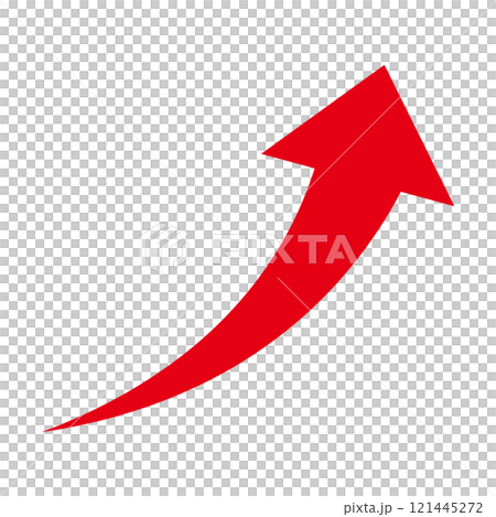 Arrow rising red single vector illustration 121445272