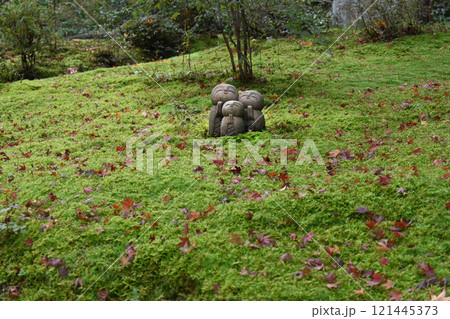 秋の京都市 詩仙堂の愛らしいお地蔵様家族 121445373