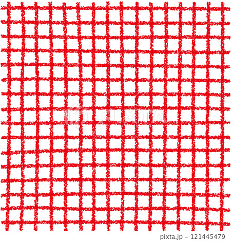手描きのクレヨン素材　背景　チェック柄 121445479