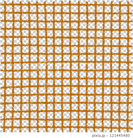 手描きのクレヨン素材　背景　チェック柄 121445480