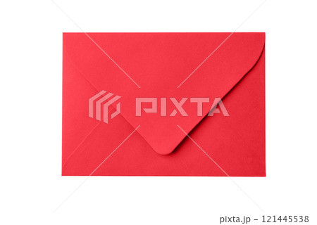 Red greeting envelope isolated on white background 121445538