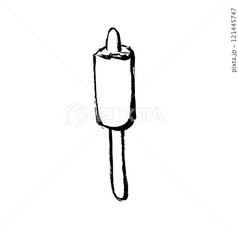 筆タッチの食べかけの棒付きアイスのイラスト 筆タッチの食べかけの棒付きアイスのイラスト 121445747