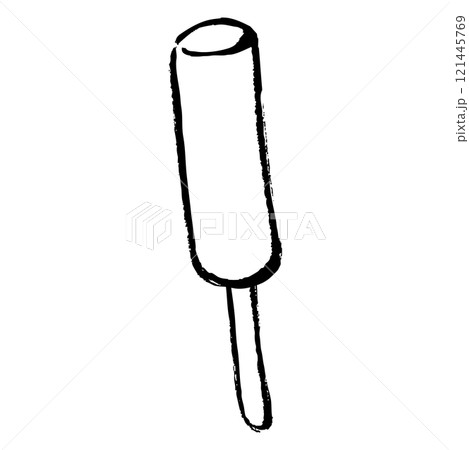 筆タッチの棒付きアイスのイラスト 121445769