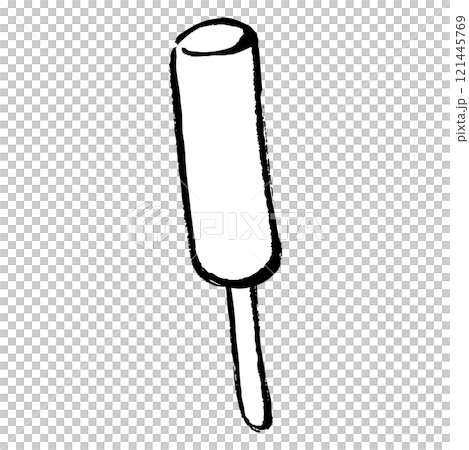 筆タッチの棒付きアイスのイラスト 121445769