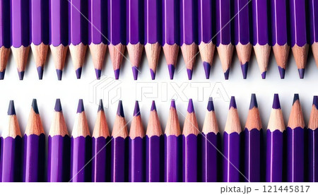 《AI画像》上下に整列した鉛筆 121445817