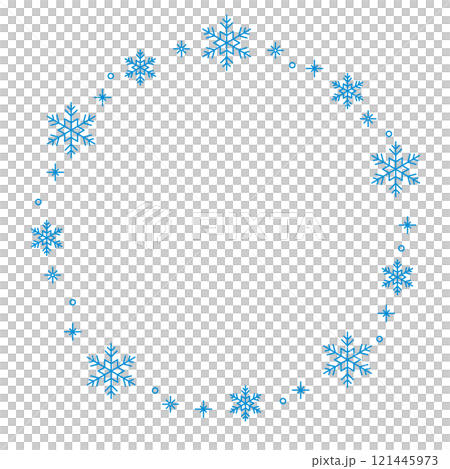 Snow sparkling frame circle light blue 121445973