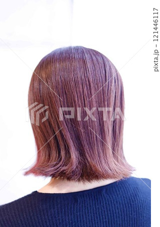 白髪染めインナーピンク＋ハイライトカラー！ 121446117