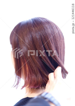 白髪染めインナーピンク＋ハイライトカラー！ 121446118