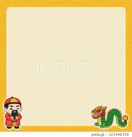 Chinese New Year Background Design with Cartoon Style Red Banner Chinese New Year Background Design with Cartoon Style Red Banner 121446359