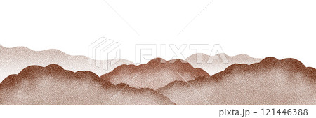 Particles of earth and dust. Brown sand texture.Top view of the cake. Vector illustration 121446388