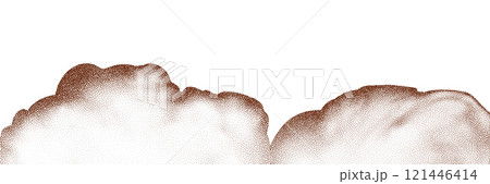 Particles of earth and dust. Brown sand texture.Top view of the cake. Vector illustration 121446414